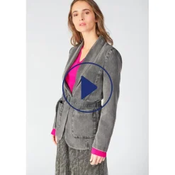 Veste PAOUBI noir en tencel