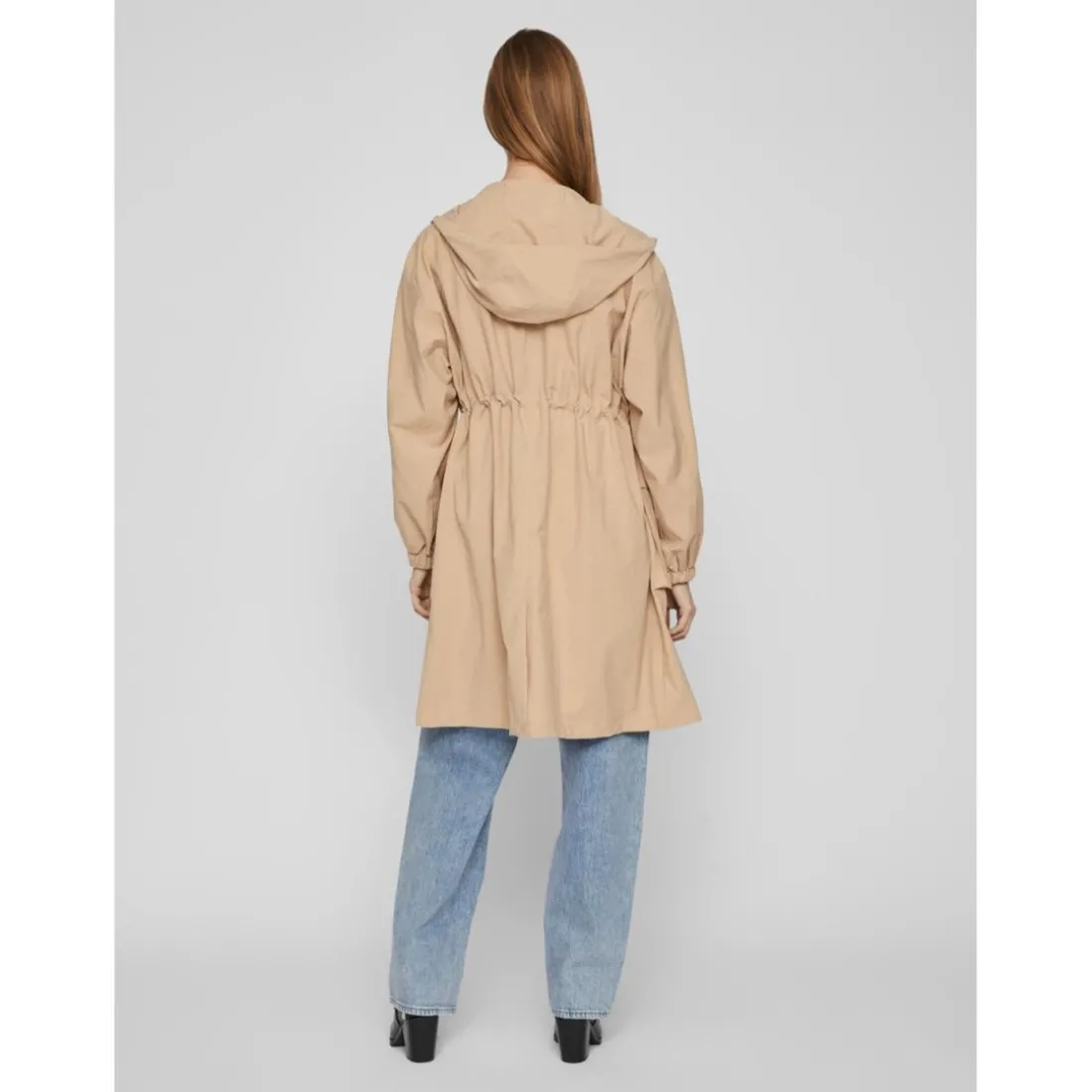 Veste poignets ou bas élastiqués col rond gris
