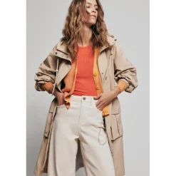 Veste poignets ou bas élastiqués col rond gris