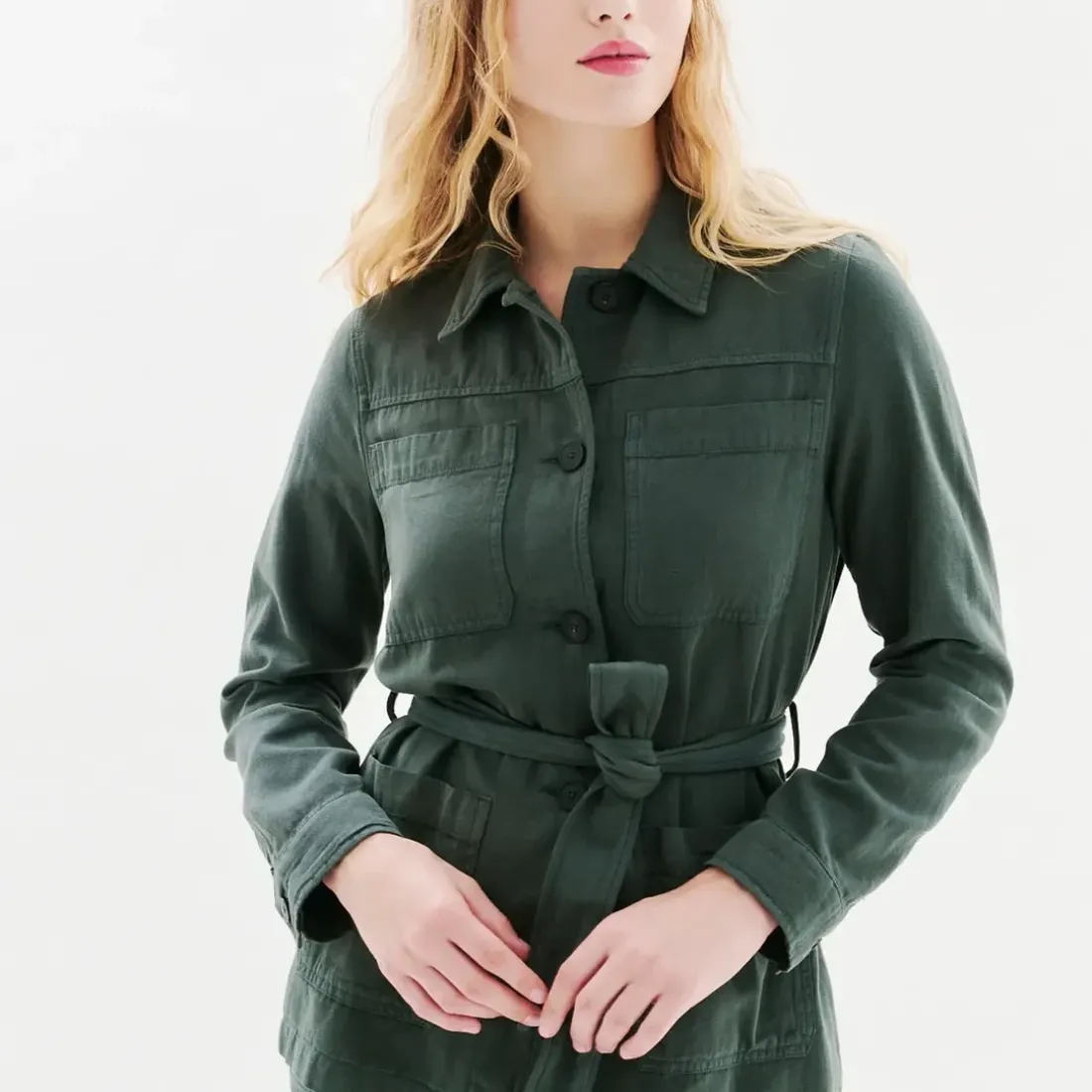 Veste Saharienne en coton kaki