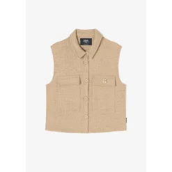 Veste sans manches en tweed ARLEY beige Cleo