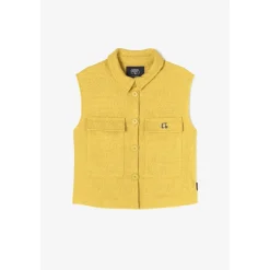 Veste sans manches en tweed ARLEY jaune Leah