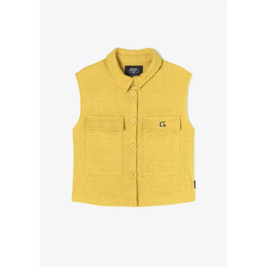 Veste sans manches en tweed ARLEY jaune Leah