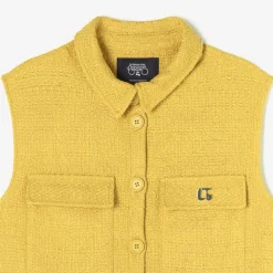 Veste sans manches en tweed ARLEY jaune Leah