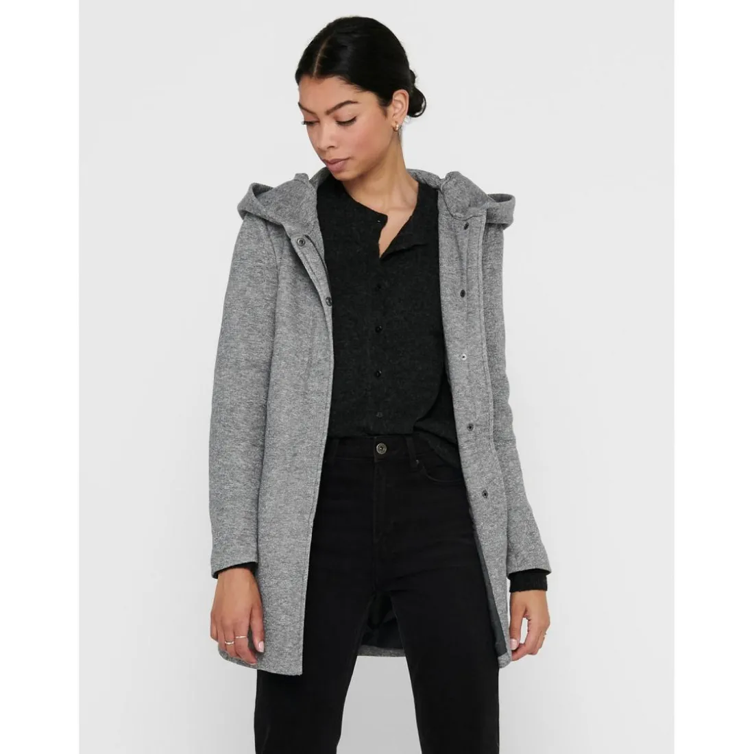 Vestes Capuche Manches longues gris Alma