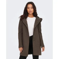Vestes Capuche Manches longues marron Xena