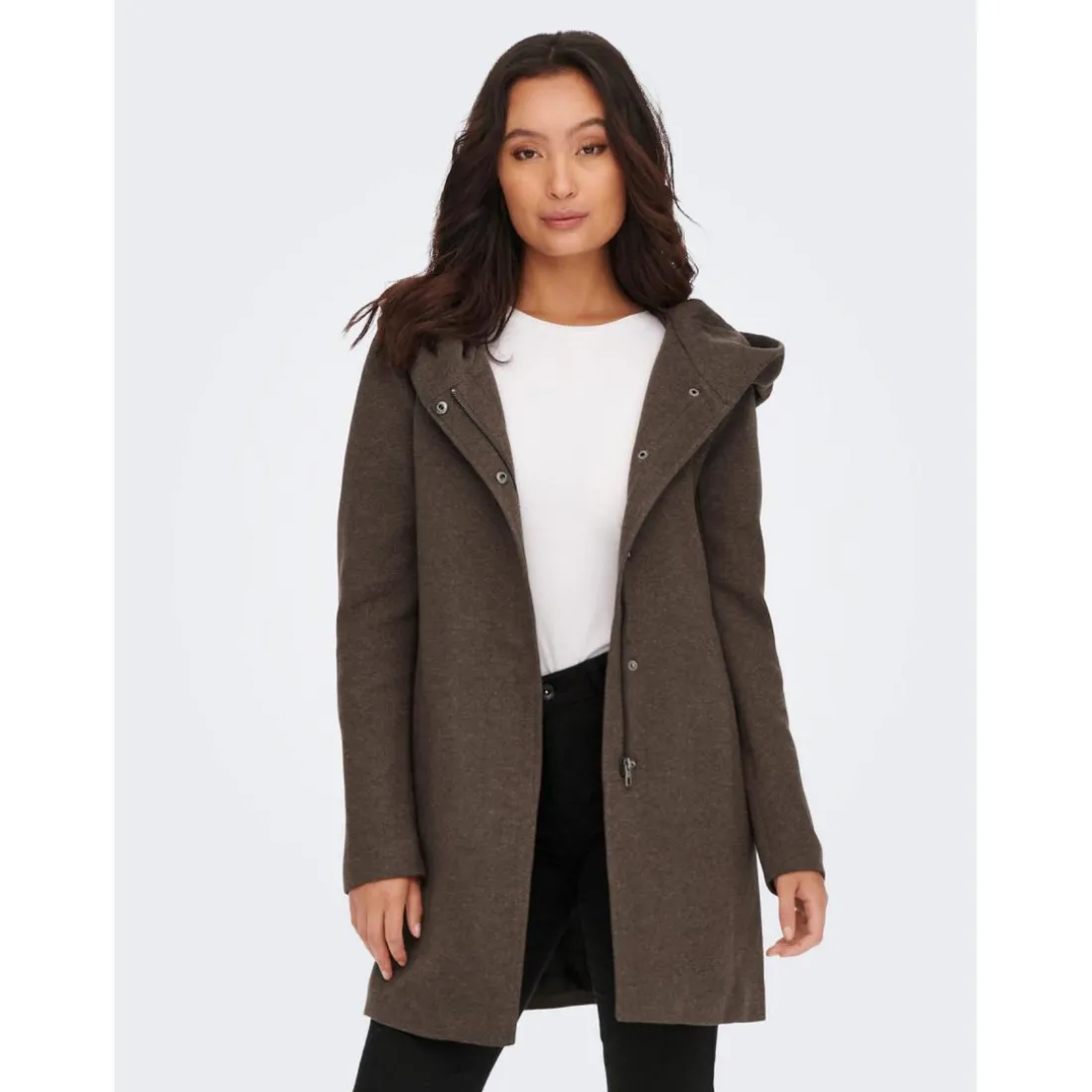 Vestes Capuche Manches longues marron Xena