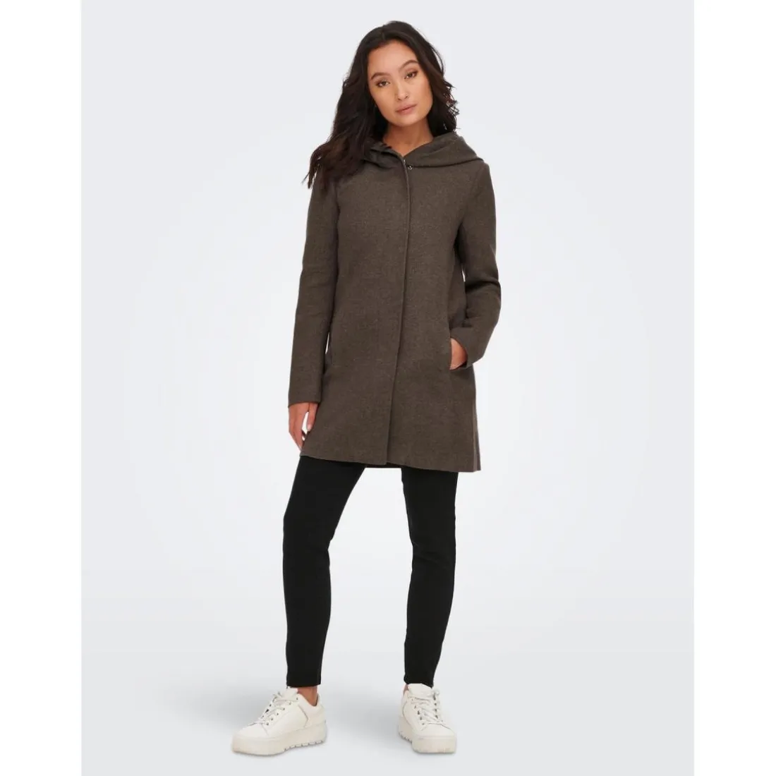 Vestes Capuche Manches longues marron Xena