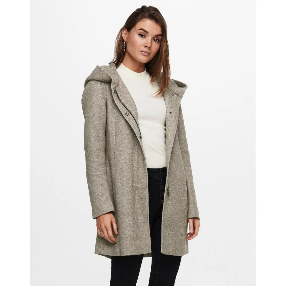 Vestes Capuche Manches longues marron Rhea