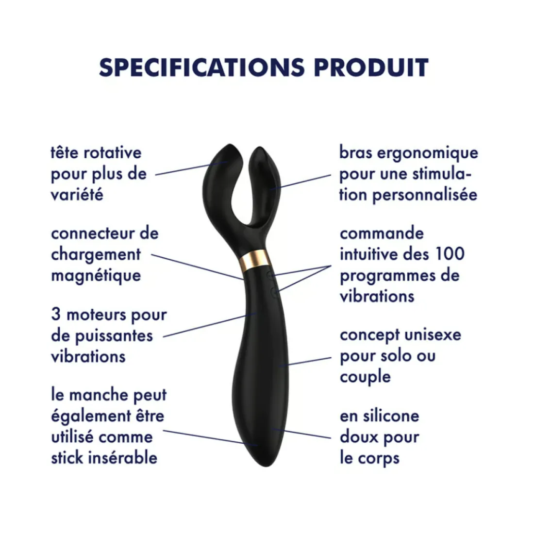 Vibromasseur pour couple - Noir