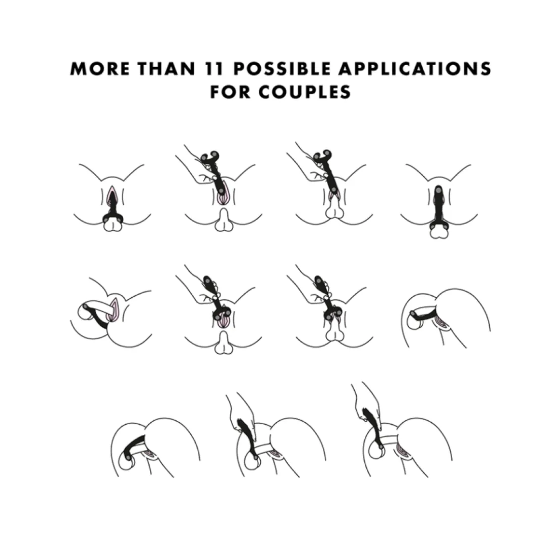 Vibromasseur pour couple - Noir