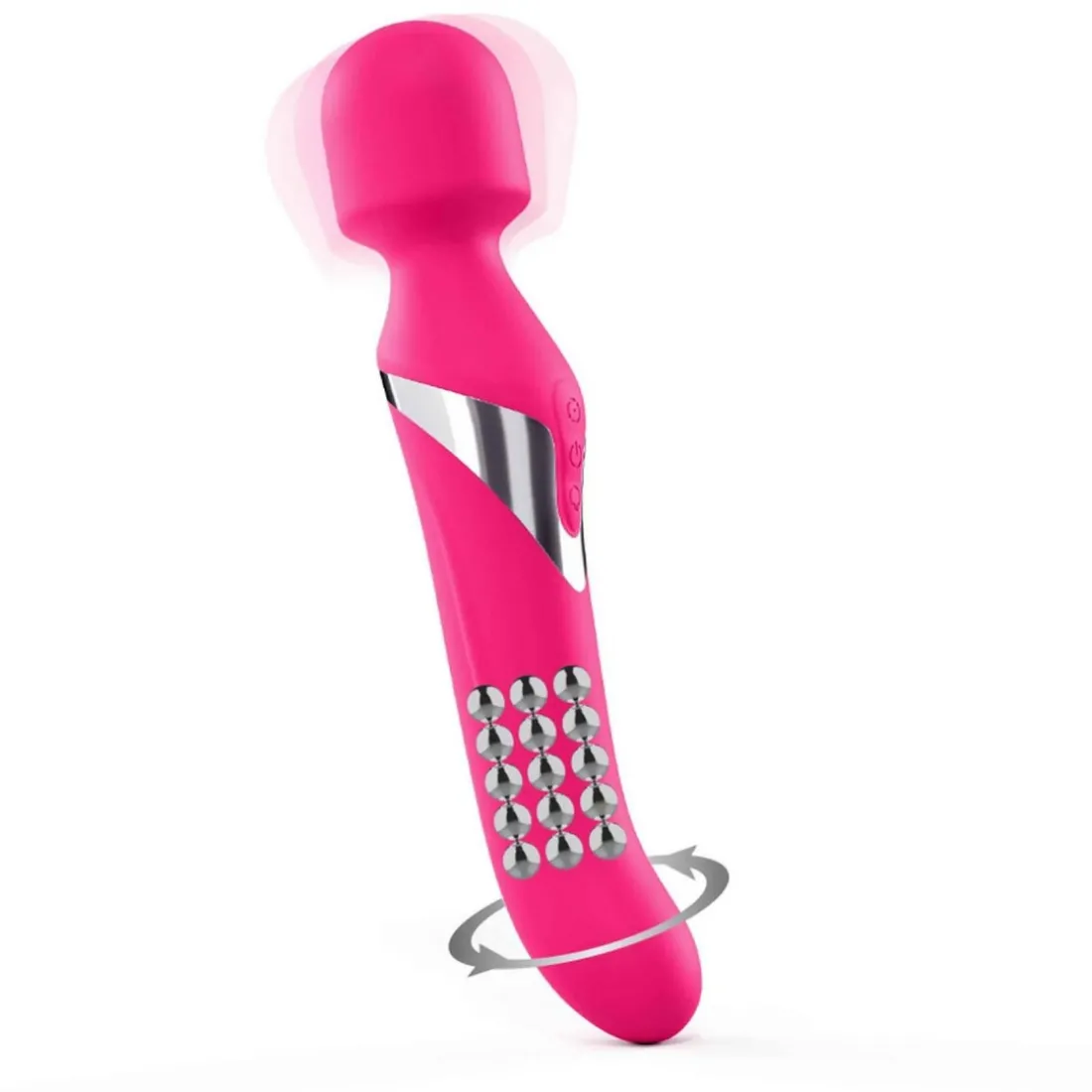Vibromasseur/stimulateur/wand DUAL ORGASMS MAGENTA - Rose Dorcel