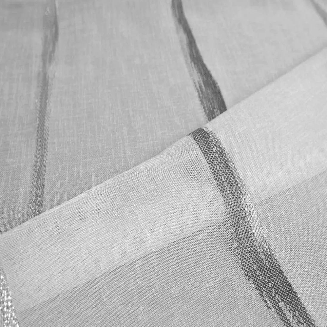 Voilage en Étamine Jacquard Gris 140X260 cm LUMIERE