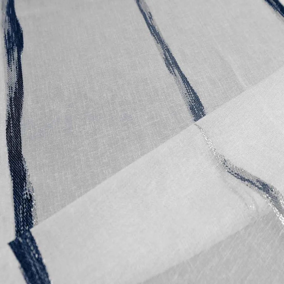 Voilage en Étamine Jacquard Bleu Persan 140X260 cm LUMIERE